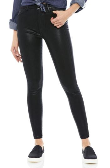 Women's Sam Edelman The Stiletto Coated High Rise Skinny Jeans - Black