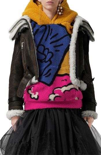 Women's Burberry Reissued Genuine Shearling Aviator - Brown