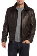 Men's Andrew Marc Kilmer Genuine Shearling Bomber Jacket, Size - Brown