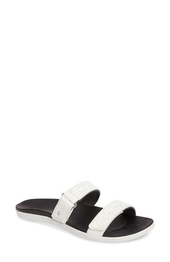 Women's Olukai Kipuka Slide Sandal M - White