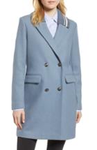 Women's Bcbgeneration Knit Collar Wool Blend Coat - Blue