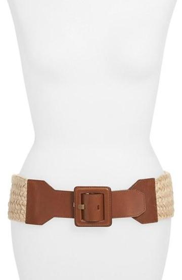 Lafayette 148 New York Woven Jute & Leather