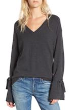 Women's Treasure & Bond Tie Bell Sleeve Top - Grey