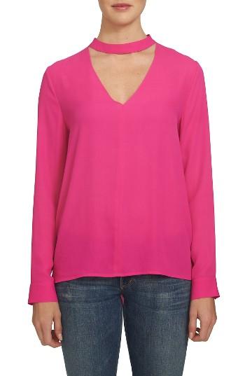 Women's 1.state Band Collar Blouse, Size - Pink