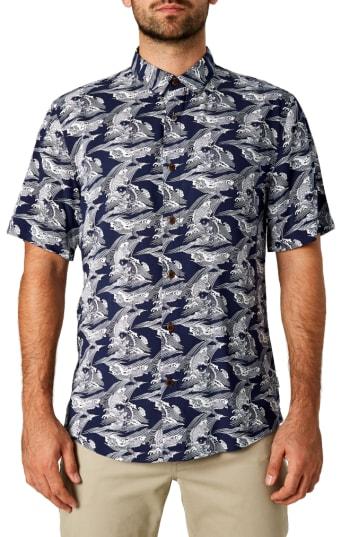 Men's 7 Diamonds Up Stream Trim Fit Sport Shirt, Size - Blue