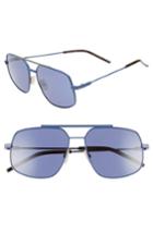 Men's Fendi 58mm Polarized Navigator Sunglasses - Matte Blue