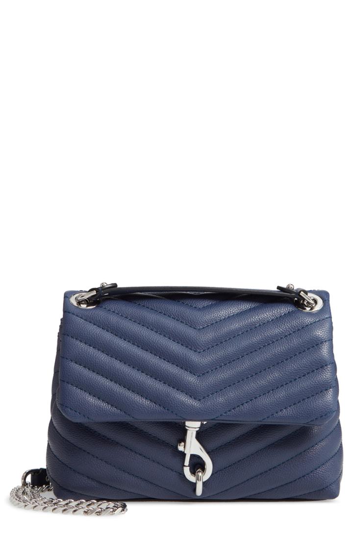 Rebecca Minkoff Edie Quilted Leather Crossbody Bag - Blue