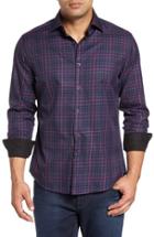 Men's Stone Rose Plaid Sport Shirt - Blue