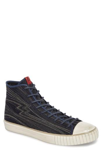 Men's John Varvatos Mid Top Engineered Sneaker M - Blue