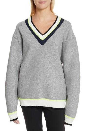 Women's Opening Ceremony Disco Sport Cable Neck Sweater - Metallic