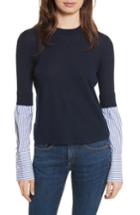 Women's Veronica Beard Roscoe Mixed Media Sweater - Blue