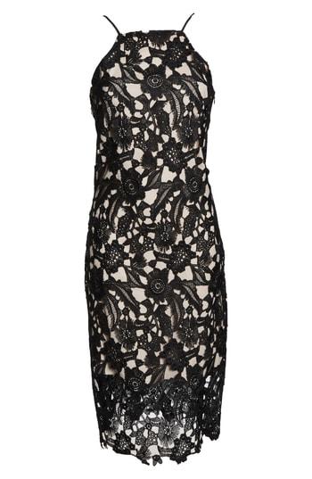 Women's Sam Edelman Halter Top Lace Midi Dress - Black