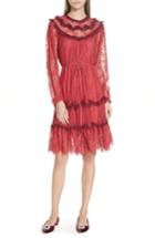 Women's Needle & Thread Scallop Frill Lace Dress - Red
