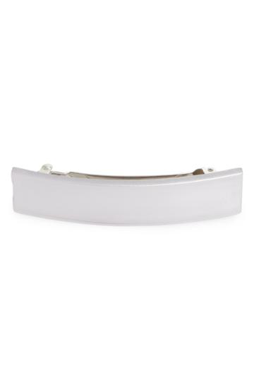 France Luxe Grooved Rectangle Barrette, Size - Metallic