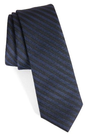 Men's Calibrate Pop Up Stripe Tie, Size - Black