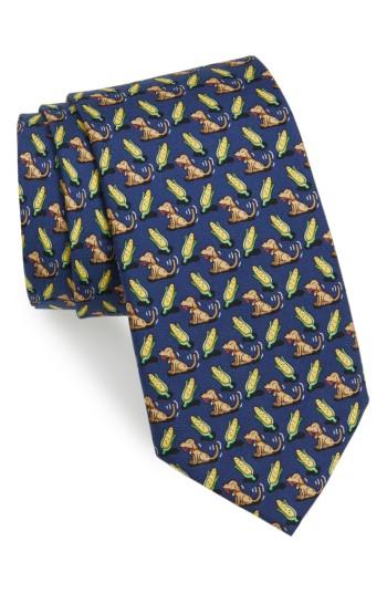 Men's Vineyard Vines Corndog Silk Tie, Size - Blue