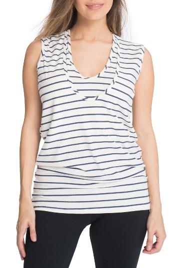Women's Bun Maternity Ribbed Maternity/nursing Tank - Ivory