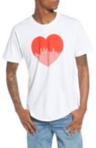 Men's Casual Industrees Heart Graphic T-shirt - White
