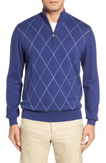 Men's Bobby Jones Argyle Quarter Zip Sweater