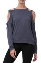 Women's Good American Cold Shoulder Tee (m) - Grey