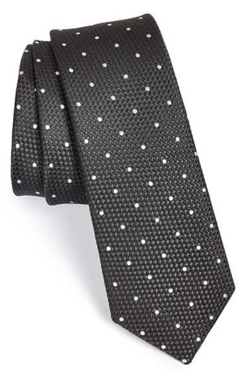 The Tie Bar Woven Silk Tie Charcoal