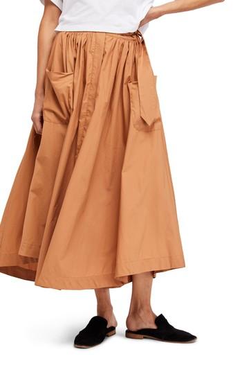Women's Free People Dream Of Me Midi Skirt - Brown