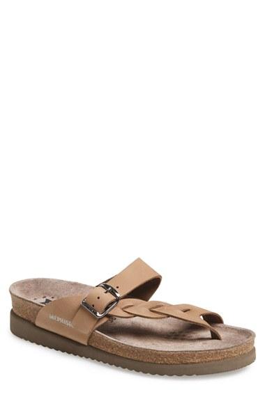 Women's Mephisto 'helen Twist' Nubuck Leather Sandal M - Beige