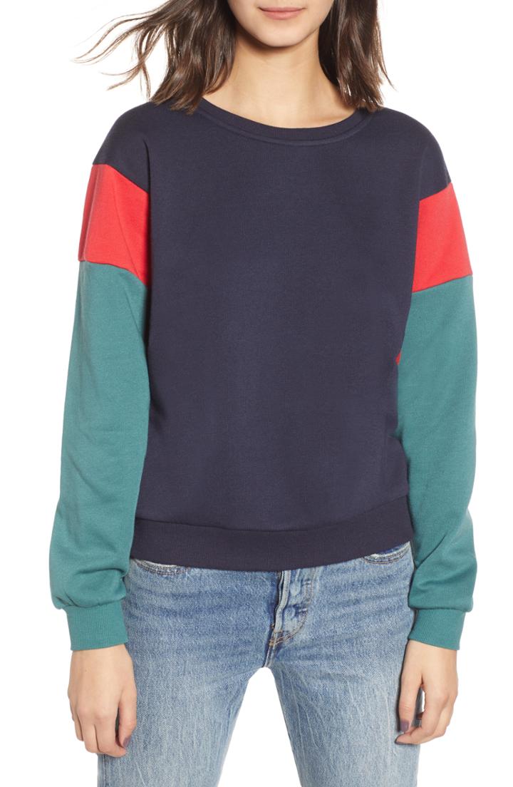 Women's Noisy May Jonas Colorblock Sweatshirt - Blue