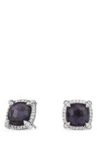 Women's David Yurman Chatelaine Pave Bezel Earring With Black Orchid And Diamonds, 9mm