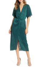 Women's Dolman Plisse Midi Dress - Green
