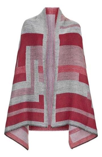 Topshop Geo Print Blanket Scarf Womens Pink