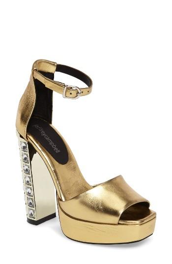 Women's Jeffrey Campbell Mika Embellished Platform Sandal M - Metallic