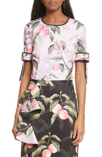 Women's Ted Baker London Peach Blossom Bow Sleeve Top