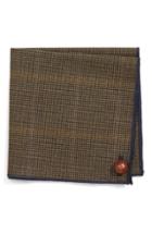 Men's Amstrong & Wilson Houndstooth Wool Pocket Square, Size - Brown