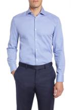 Men's Boss 'miles' Sharp Fit Check Dress Shirt .5 L - Blue