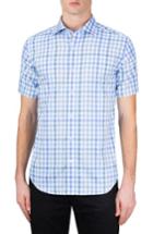 Men's Bugatchi Classic Fit Check Short Sleeve Sport Shirt