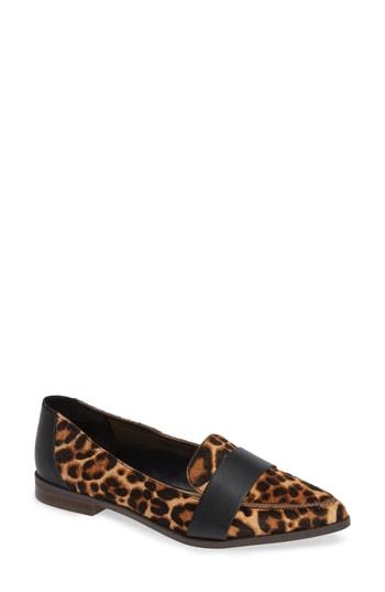 Women's Sole Society Edie Genuine Calf Hair Pointy Toe Loafer M - Brown