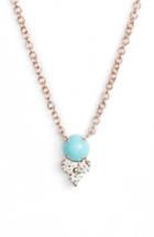 Women's Ef Collection Diamond Trio Stone Pendant Necklace