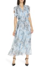 Women's Robert Rodriguez Clara Ruffle Cotton & Silk Midi Dress - Blue