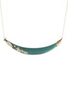 Women's Alexis Bittar Retro Gold Collection Crystal Baguette Crescent Necklace