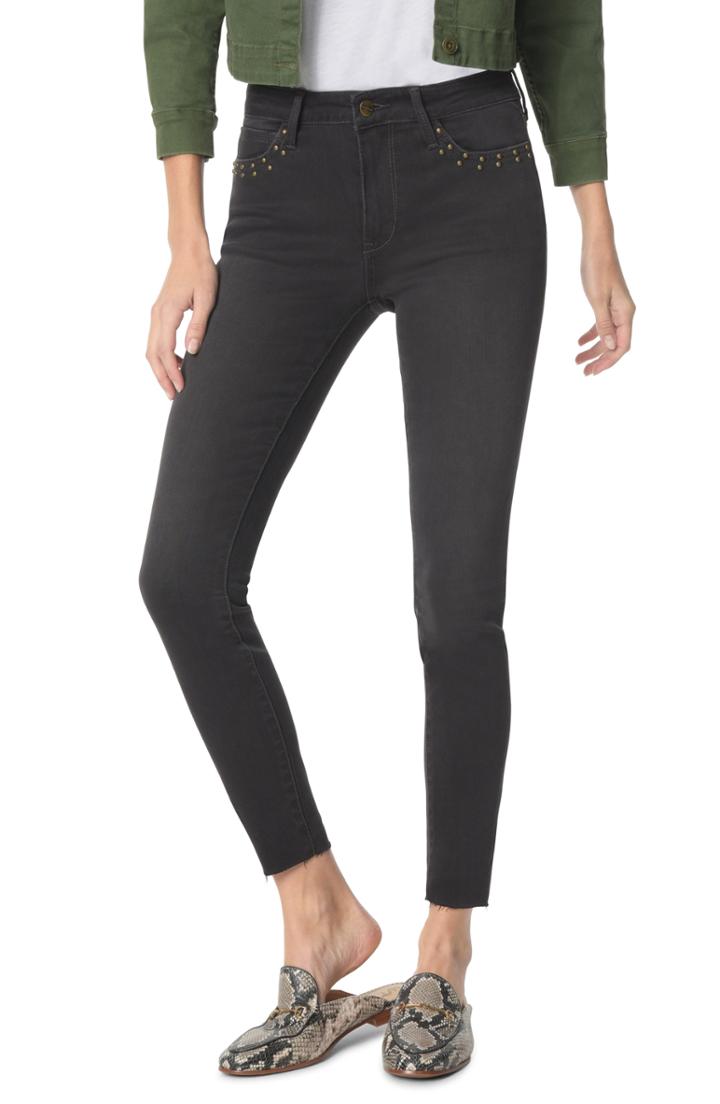 Women's Sam Edelman The Kitten Studded Ankle Skinny Jeans - Grey