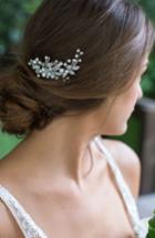 Brides & Hairpins 'catherine' Jeweled Hair Comb, Size - Grey
