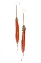 Women's Serefina Red Feather Drop Earrings