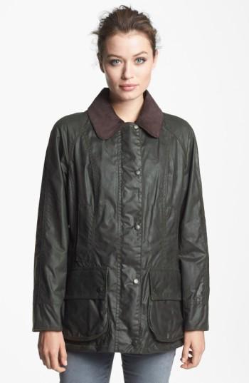 Women's Barbour Beadnell Waxed Cotton Jacket Us / 14 Uk - Green
