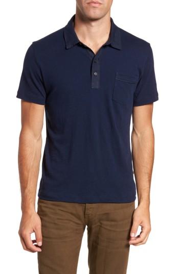 Men's Billy Reid Standard Fit Jersey Polo, Size - Blue