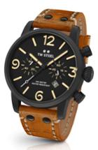 Men's Tw Steel Maverick Chronograph Leather Strap Watch, 48mm