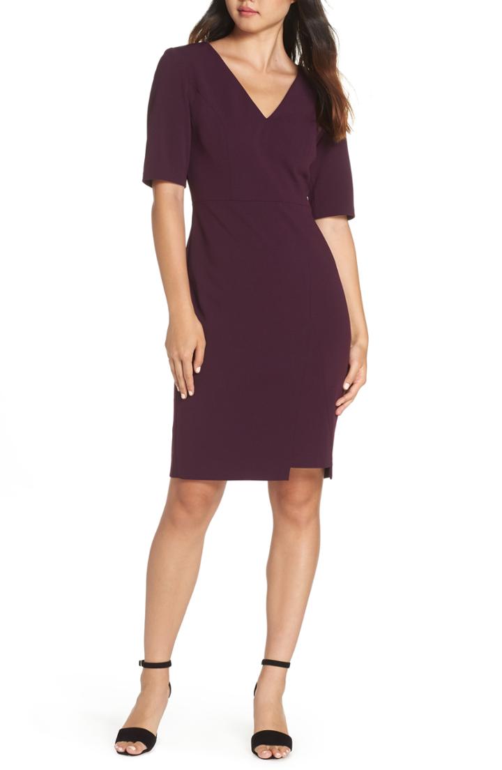 Women's Vince Camuto Scuba Crepe Sheath Dress - Purple