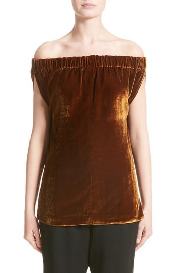 Women's Zero + Maria Cornejo Evie Velvet Off The Shoulder Top