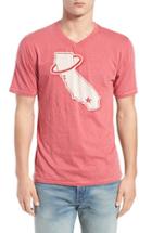 Men's Red Jacket 'california Angels' Graphic V-neck T-shirt