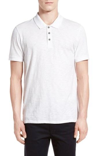 Men's Vince Slub Cotton Polo, Size - White